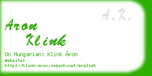 aron klink business card